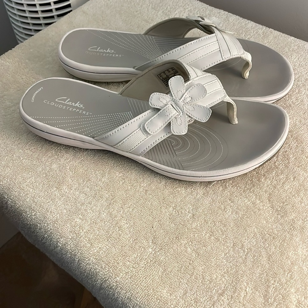 Clarks Women's White Sandals